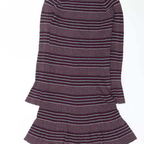 Next Women’s Multicoloured Striped Knit Fit & Flare Dress Size 14