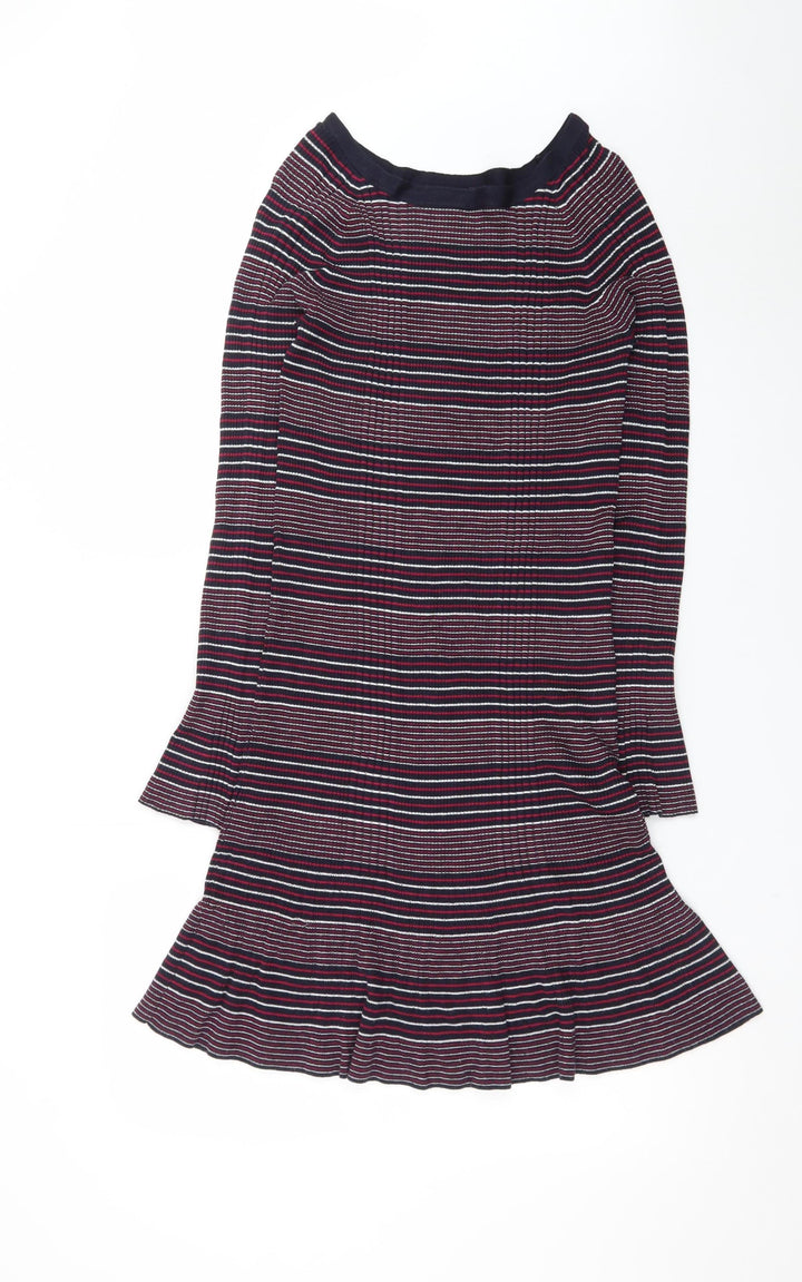 Next Women’s Multicoloured Striped Knit Fit & Flare Dress Size 14