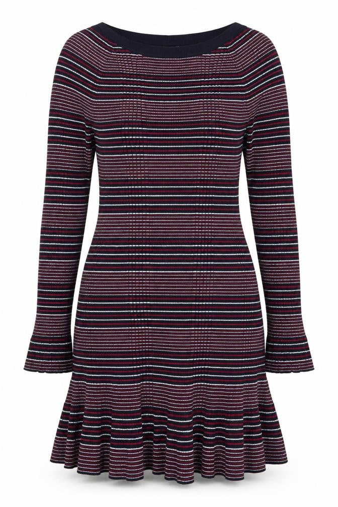 Next Women’s Multicoloured Striped Knit Fit & Flare Dress Size 14