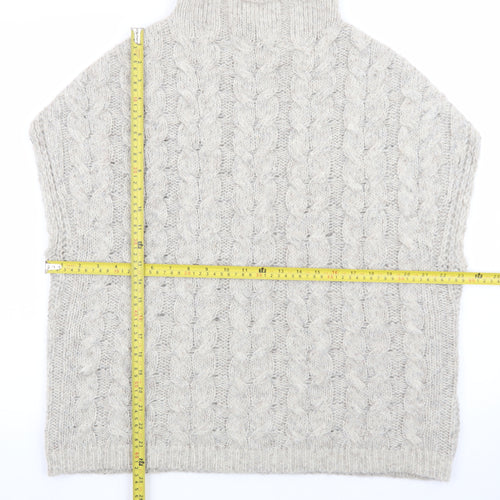 White Stuff Women’s Beige Cable-Knit Wool Alpaca Sleeveless Jumper S