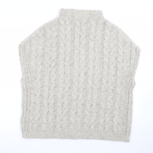 White Stuff Women’s Beige Cable-Knit Wool Alpaca Sleeveless Jumper S