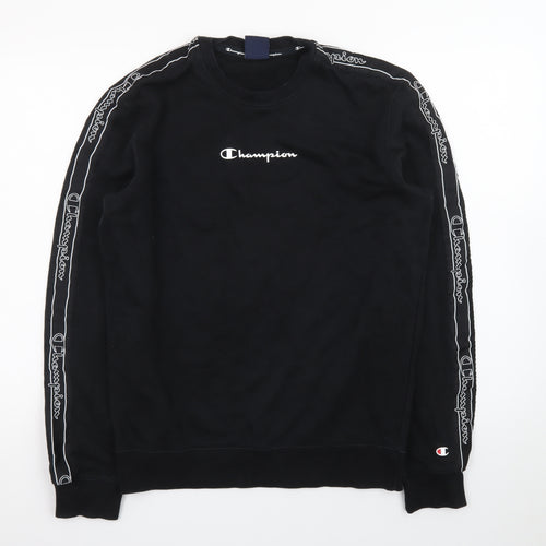 Champion Men's Black Pullover Crew Neck Sweatshirt Medium