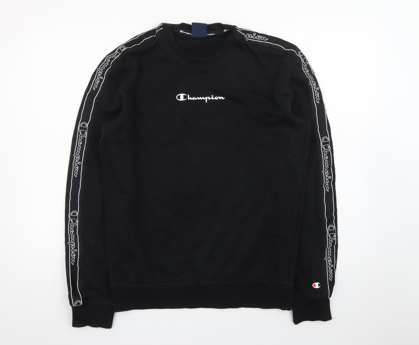 Champion Men's Black Pullover Crew Neck Sweatshirt Medium