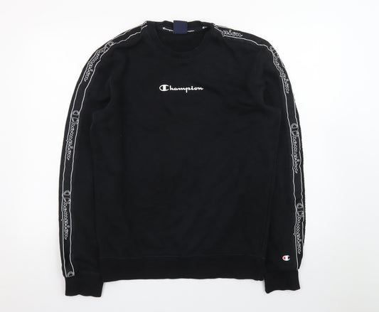 Champion Men's Black Pullover Crew Neck Sweatshirt Medium