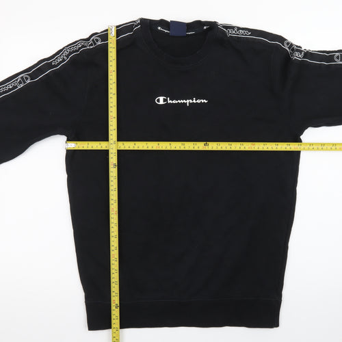 Champion Men's Black Pullover Crew Neck Sweatshirt Medium