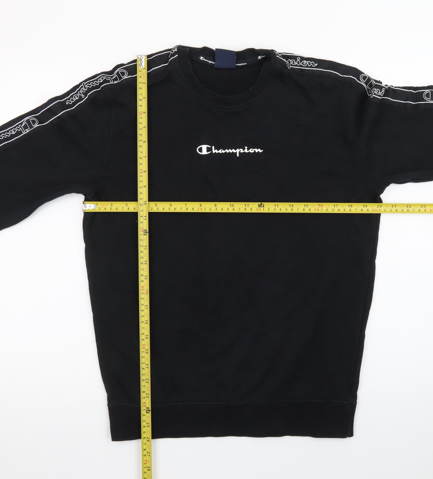 Champion Men's Black Pullover Crew Neck Sweatshirt Medium
