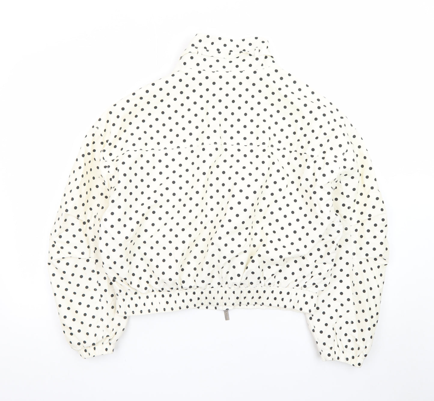 Marks and Spencer Women's White Polka Dot Bomber Jacket Size S
