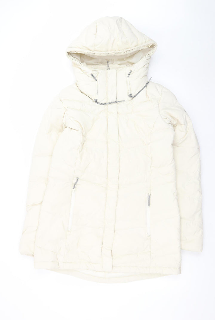 Columbia Women Ivory Long Hooded Puffer Coat L