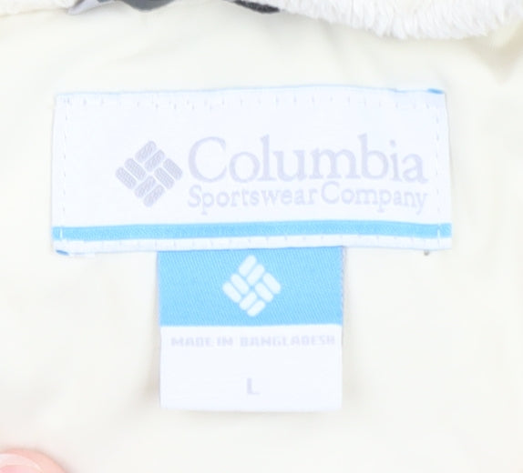 Columbia Women Ivory Long Hooded Puffer Coat L