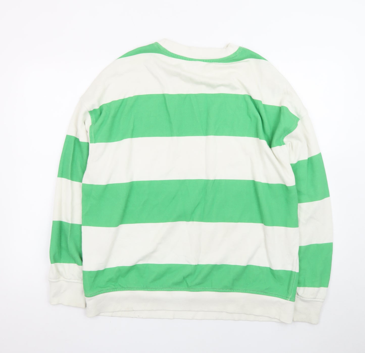 Divided Men's Green White Striped Pullover Sweatshirt S