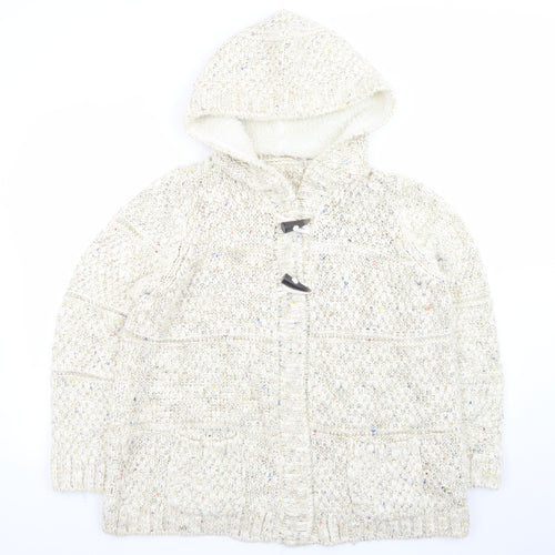 Marks and Spencer Women's Beige Hooded Chunky Knit Cardigan UK 16