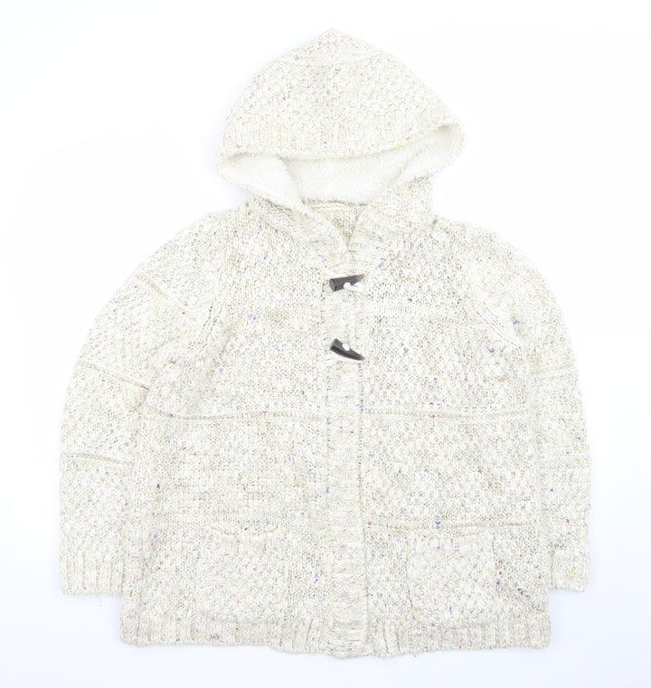 Marks and Spencer Women's Beige Hooded Chunky Knit Cardigan UK 16