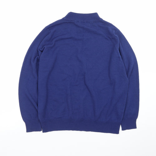 Honor Millburn Women's Blue Mock Neck Beaded Jumper Size 14-16
