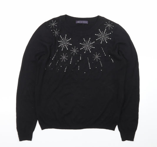 Marks and Spencer Women's Black Sequin Knit Jumper Size M