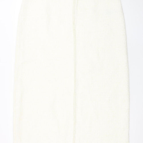Marks and Spencer Women Ivory Tweed Pencil Skirt Size 18