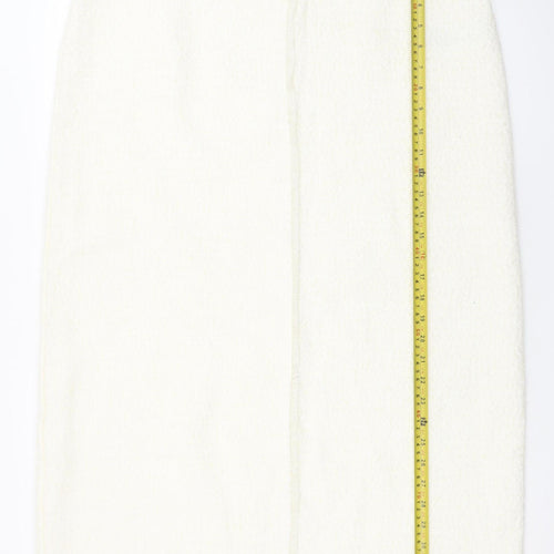 Marks and Spencer Women Ivory Tweed Pencil Skirt Size 18