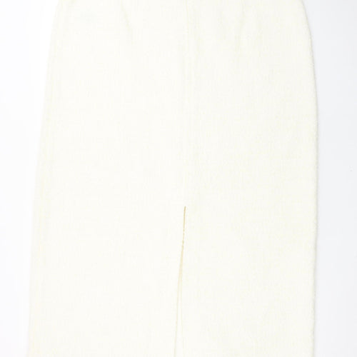 Marks and Spencer Women Ivory Tweed Pencil Skirt Size 18