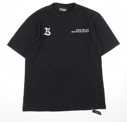TBB Men's Black Graphic Cotton Crew Neck T-Shirt Size M