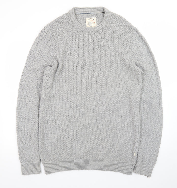 Fat Face Men's Grey Waffle Knit Cotton Wool Pullover Jumper Size M