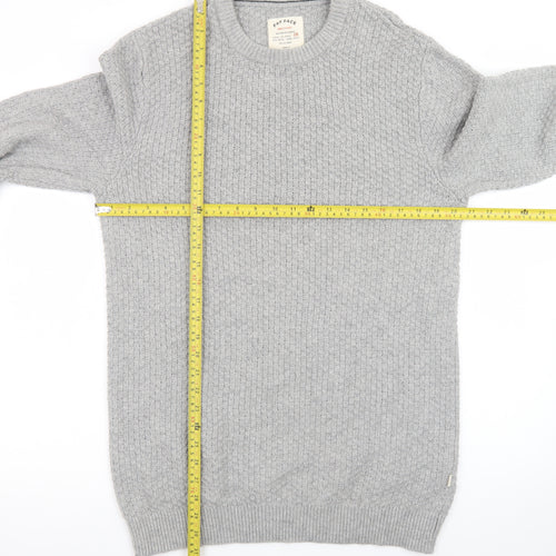 Fat Face Men's Grey Waffle Knit Cotton Wool Pullover Jumper Size M