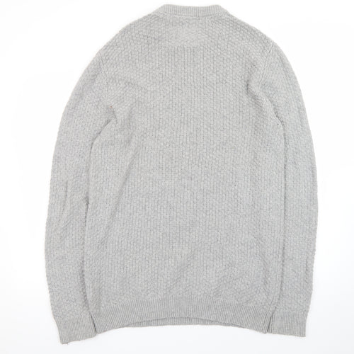 Fat Face Men's Grey Waffle Knit Cotton Wool Pullover Jumper Size M