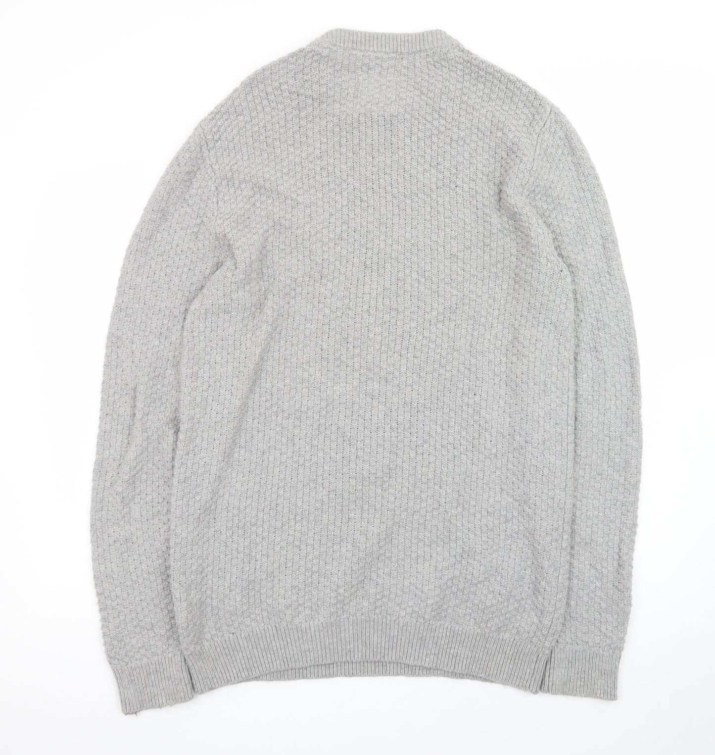 Fat Face Men's Grey Waffle Knit Cotton Wool Pullover Jumper Size M
