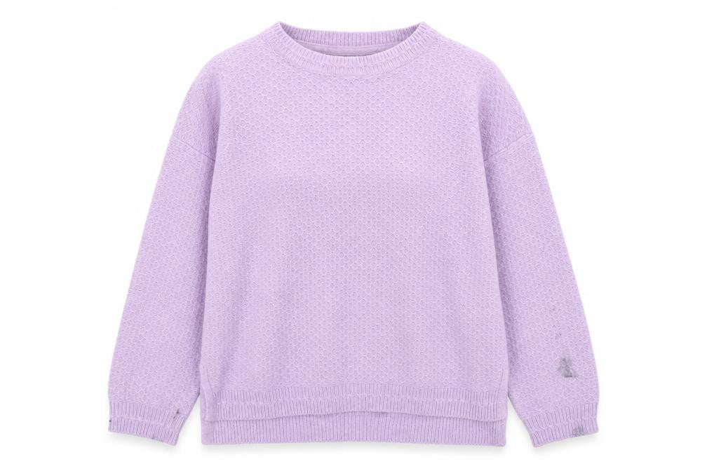 Fat Face Women Purple Knit Jumper UK 14 Crew Neck Long Sleeve
