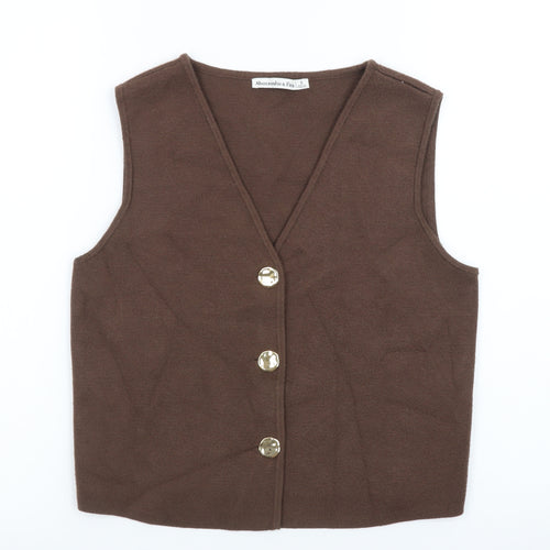 Abercrombie & Fitch Women’s Brown Knit Vest Jumper Size S