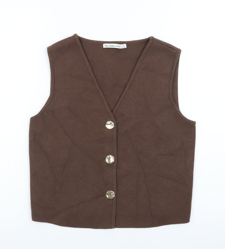 Abercrombie & Fitch Women’s Brown Knit Vest Jumper Size S