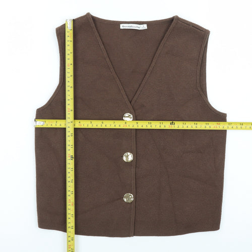 Abercrombie & Fitch Women’s Brown Knit Vest Jumper Size S