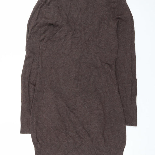 Apricot Women Brown Long Sleeve Knit Jumper Dress Size S