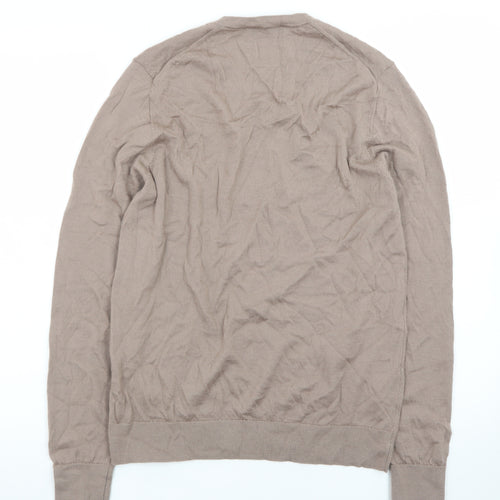 Marks and Spencer Men’s Beige Merino Wool V-Neck Jumper M
