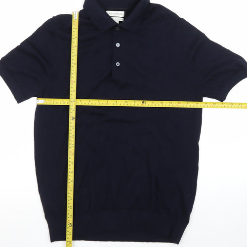 Marks and Spencer Autograph Men's Navy Merino Wool Polo L Regular