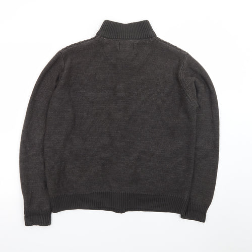 Marks and Spencer Men's Grey Full Zip Knitted Jumper M Regular Fit