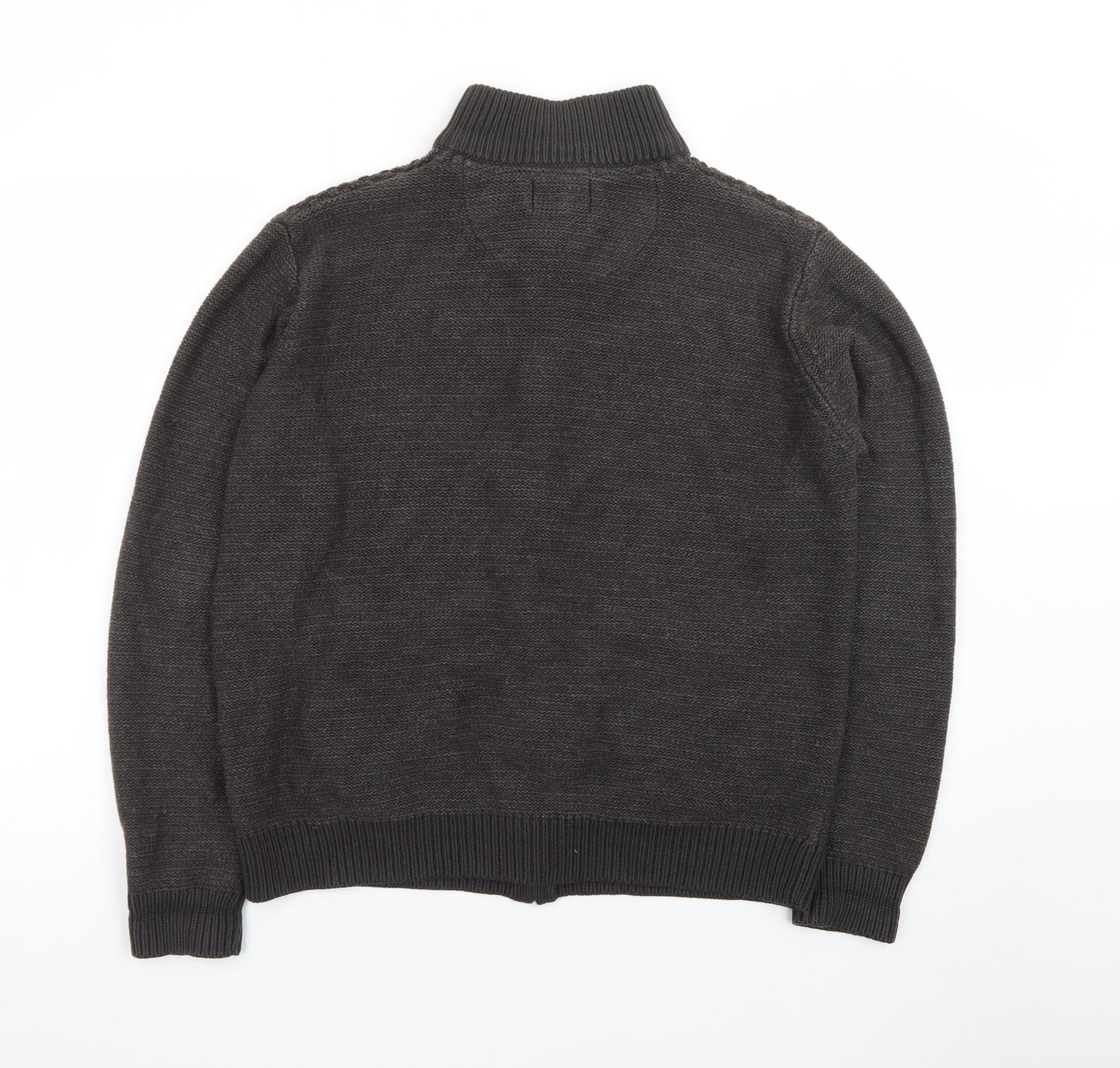 Marks and Spencer Men's Grey Full Zip Knitted Jumper M Regular Fit