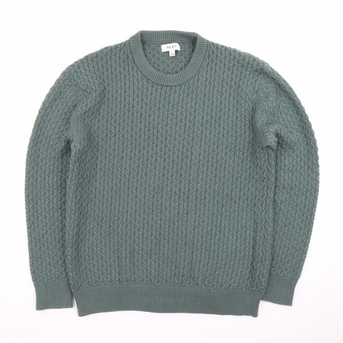 Next Men’s Green Cable-Knit Crew Neck Jumper Size L