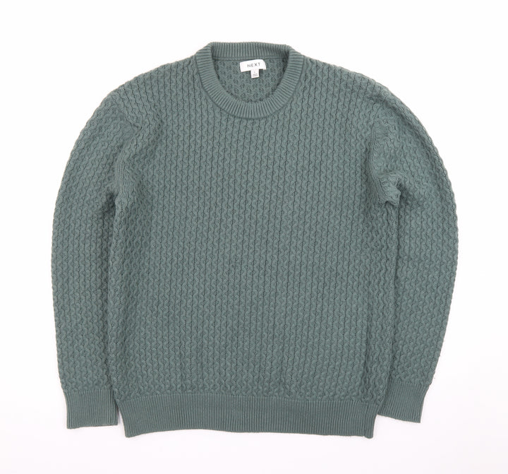 Next Men’s Green Cable-Knit Crew Neck Jumper Size L
