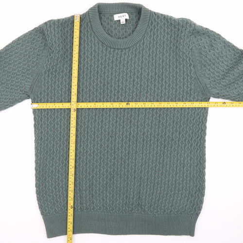 Next Men’s Green Cable-Knit Crew Neck Jumper Size L