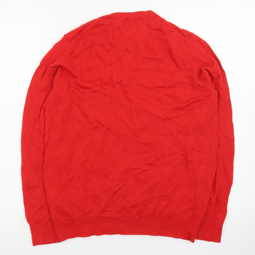 Marks and Spencer Women's Red Merino Wool Crew Neck Jumper Size 14