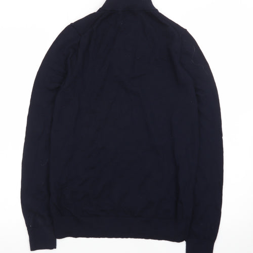 Marks and Spencer Men’s Black Merino Wool 1/2 Zip Jumper Size S