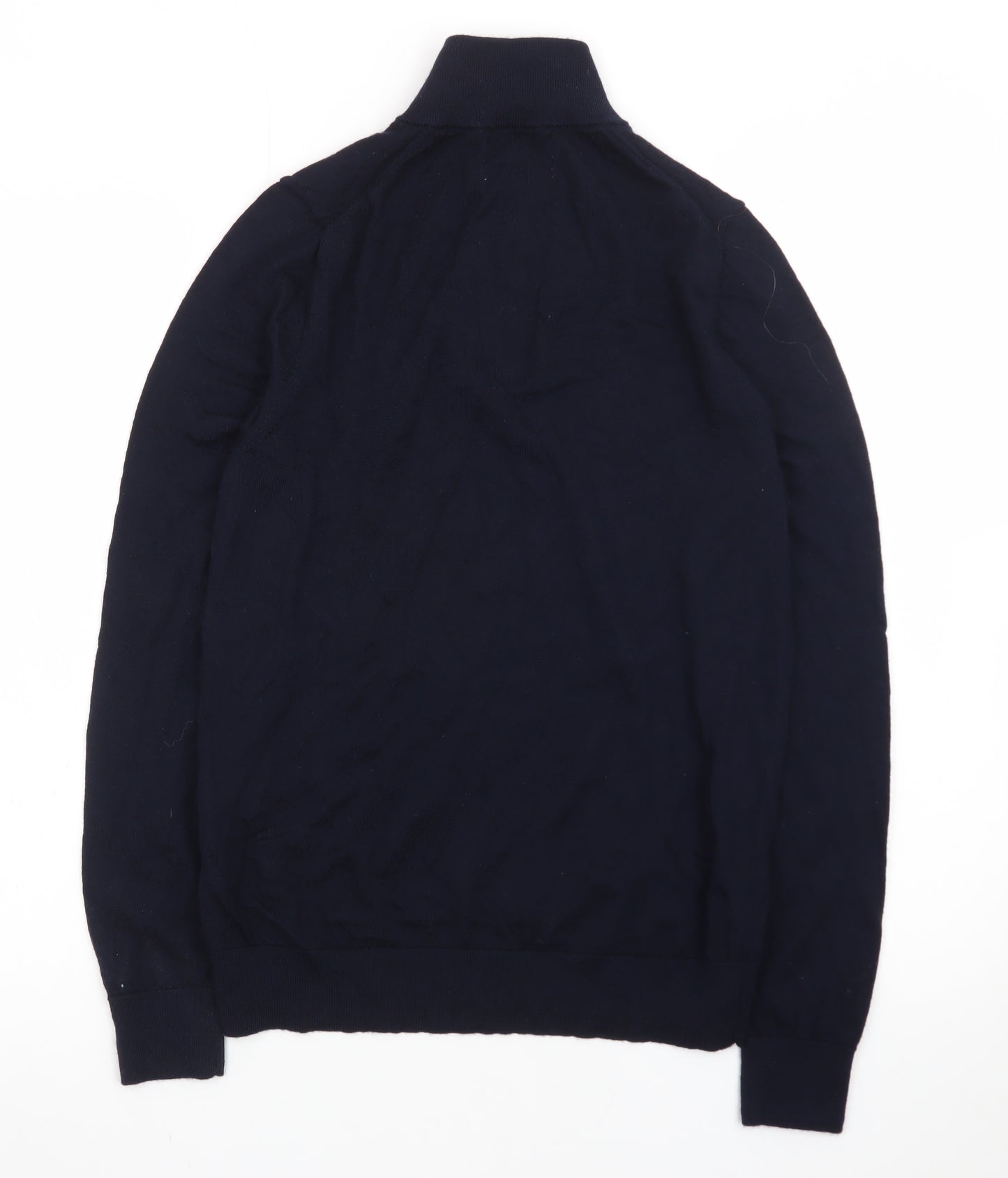 Marks and Spencer Men’s Black Merino Wool 1/2 Zip Jumper Size S