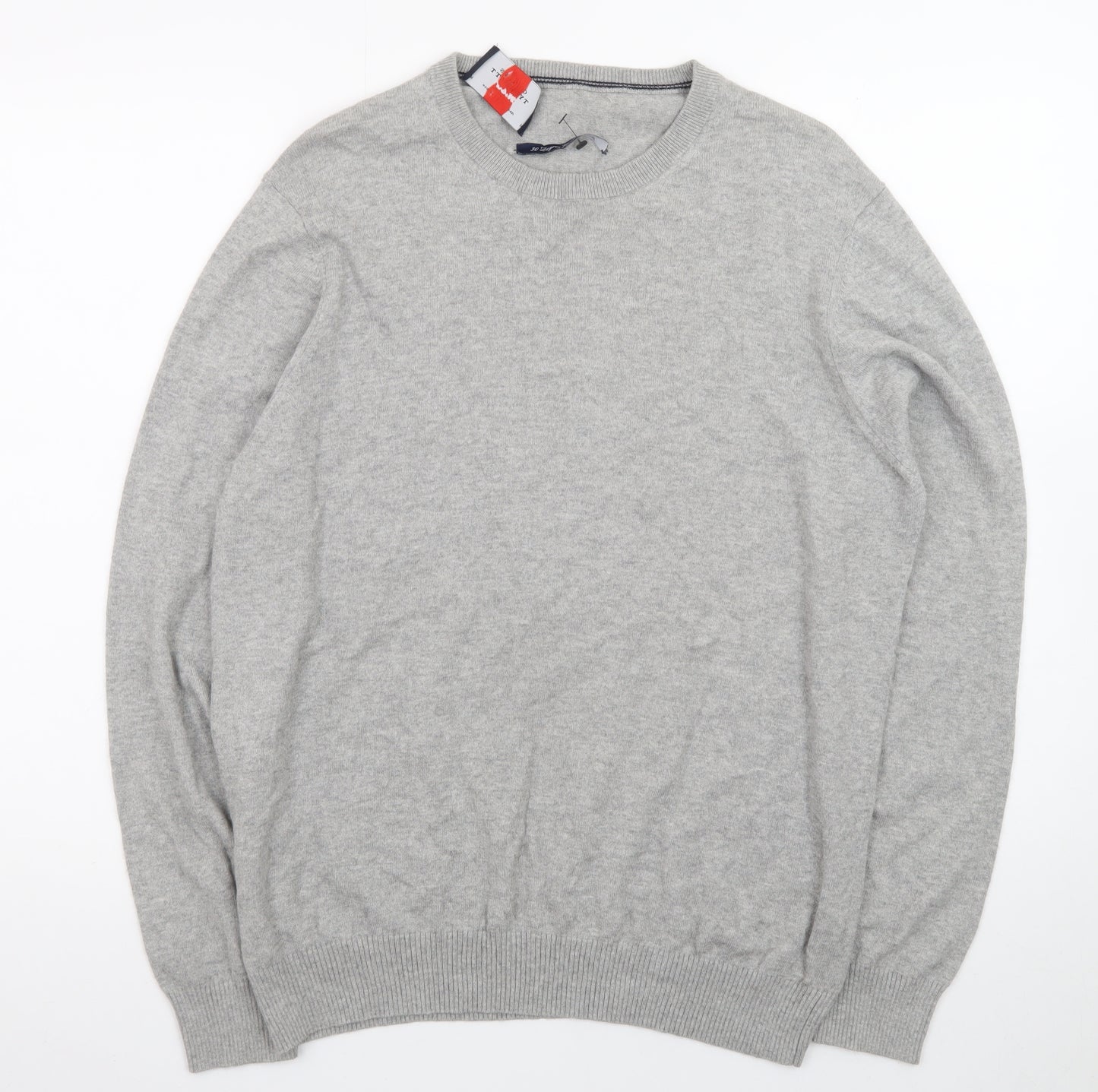Charles Tyrwhitt Men's Grey Wool Crew Neck Jumper M