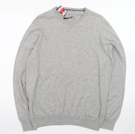 Charles Tyrwhitt Men's Grey Wool Crew Neck Jumper M