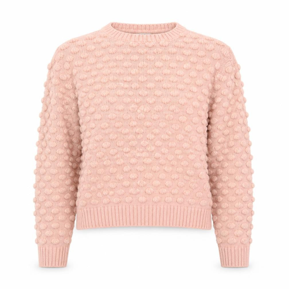Miss Selfridge Women Pink Bobble Knit Jumper UK 10 Crew Neck Pullover