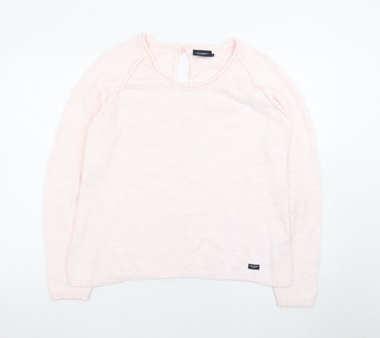 Holebrook Sweden Womens Pink Cotton Knit Jumper Size L Scoop Neck