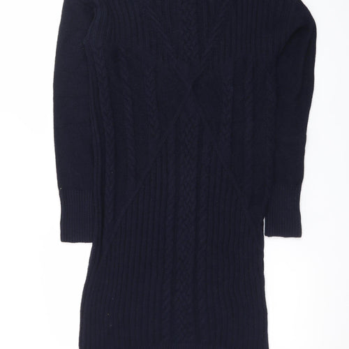 Next Women Black Jumper Dress Medium Knit Long Sleeve Winter Style