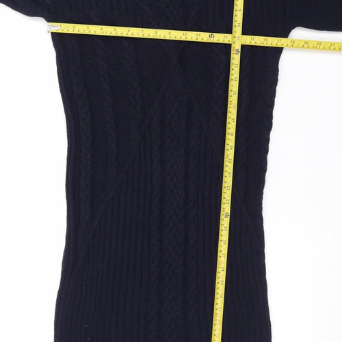 Next Women Black Jumper Dress Medium Knit Long Sleeve Winter Style