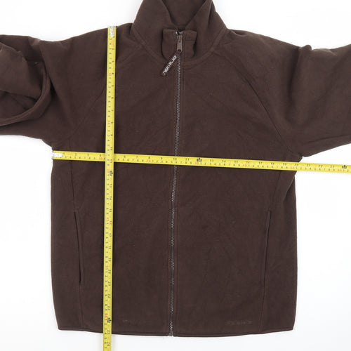 Animal Women Brown Full Zip Fleece Sweatshirt Size 12
