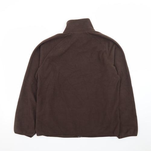 Animal Women Brown Full Zip Fleece Sweatshirt Size 12