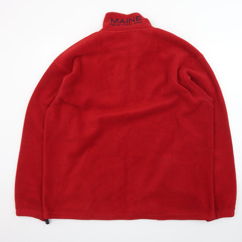Maine New England Men's Red XL Fleece 1/4 Zip Pullover Sweatshirt